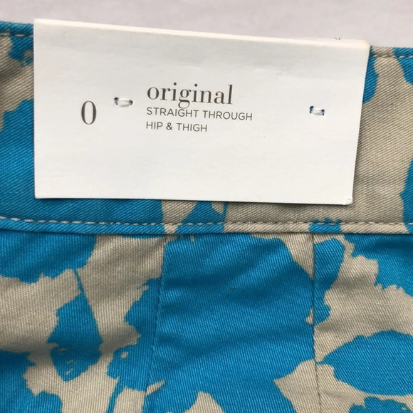 LOFT Shorts Women’s Size 0 Original Blue & Khaki Floral Print New With Tags - Picture 4 of 14